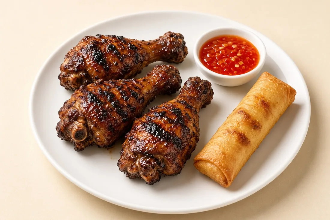 Play Man — 3 chicken, 1 spring roll